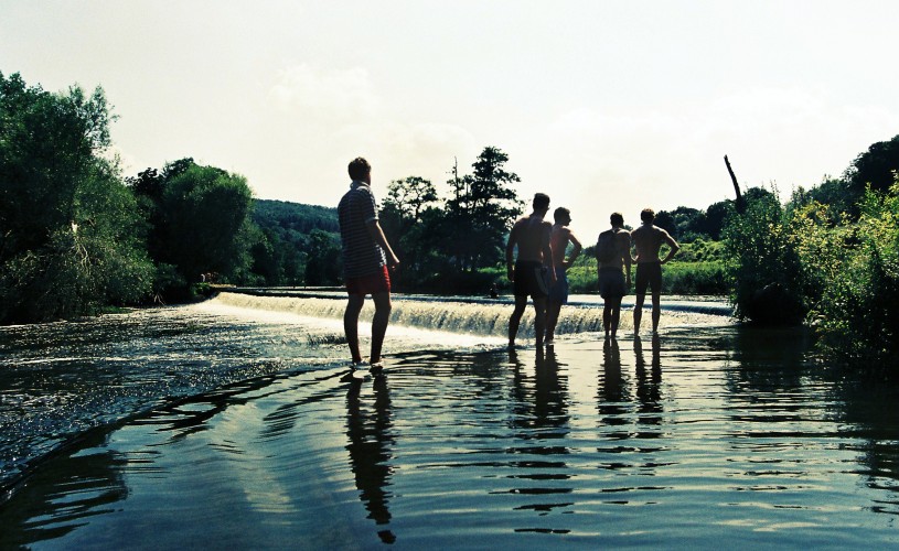 People paddling at Warleigh Weir